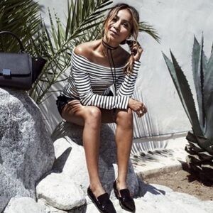 Derek Lam 10 Crosby Long-Sleeve Striped top EUC